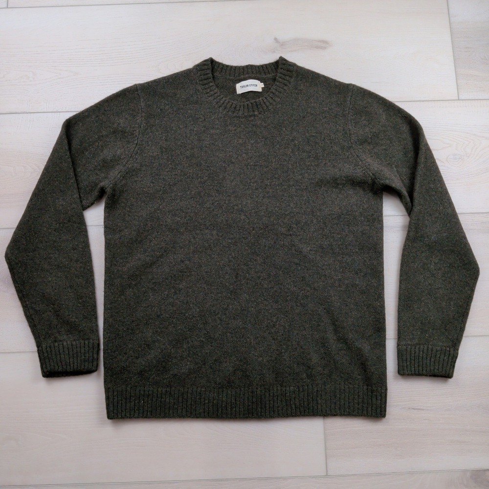 Taylor Stitch Lodge Sweater 100% Baby Yak Mens 42 Large Heather Forest Green
